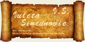 Vuleta Simeunović vizit kartica